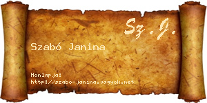 Szabó Janina névjegykártya