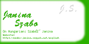 janina szabo business card